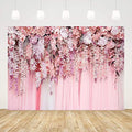 10x7ft Pink Floral Wall Backdrop Girls Rose Bridal Shower Wedding Anniversary Flowers Baby Girl Baby Shower Party Decorations Photography Background Photo Shoot Props - size: 10x7ft