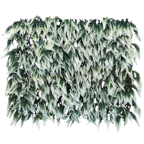 Expandable Fence Privacy Screen for Balcony Patio Outdoor,Decorative Faux Ivy Fencing Panel,Artificial Hedges (Single Sided Leaves)…1 - color: GREEN&WHITE