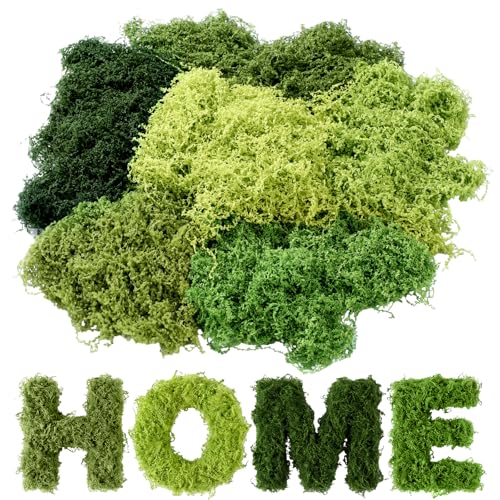 Suncalla 6 Colors Artificial Moss for Crafts 43.32oz/2.7lb Fake Green Moss Faux Grass for Potted Plants Indoor Bulk Large Capacity Fairy Garden DIY Decoration Model Making Walls Table Decors Home - color: 6 Colors