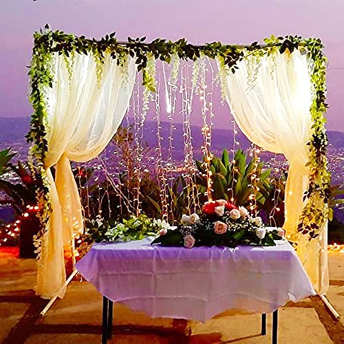 Wisteria Garland 5pack 33Ft Artificial Fake Wisteria Vine Hanging Flowers Fake Vines Plants - color: Milky White