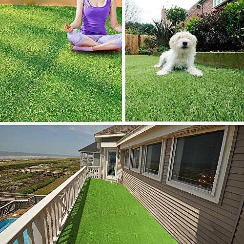 Petgrow Artificial Grass Rug 6.5 FT x10 FT(65 Square FT), Realistic Indoor Outdoor Garden Lawn Landscape Patio Synthetic Turf Mat- Thick Fake Faux Grass - size: 6.5 FT x10 FT(65 Square FT)