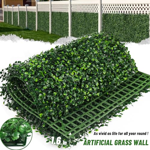 24PCS Grass Wall Panels 10"x10" Artificial Grass Wall Panels Greenery Backdrop Decor Boxwood Hedge Panels, Backdrop for Party Wedding Indoor Backyard Christmas Decoration - size: 24 Pieces 10x10
