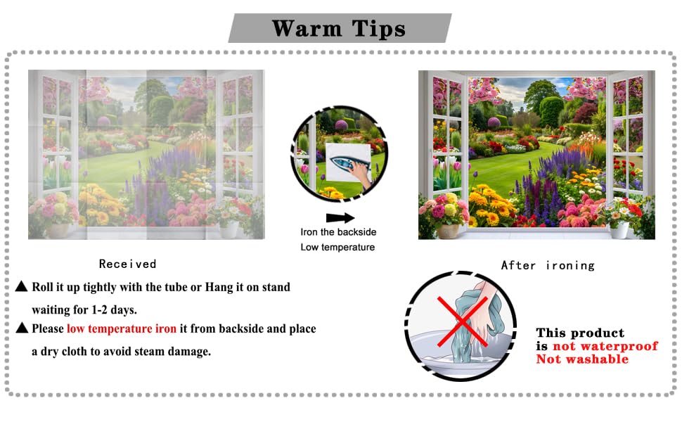 10x8ft Spring Summer Garden Window Backdrop Floral Nature Landscape Photo Background with Blooming Flowers for Portrait Photoshoot, Wedding, Baby Shower, Birthday, Studio Decor 359 - size: 10 x8ft