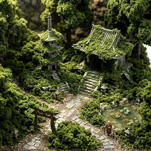 Tree Powder Model Green Plant Tufted for DIY Miniature Lowland Shrub Bushy Tuft Architecture Building Model Railway Fairy Garden Diorama Scenery