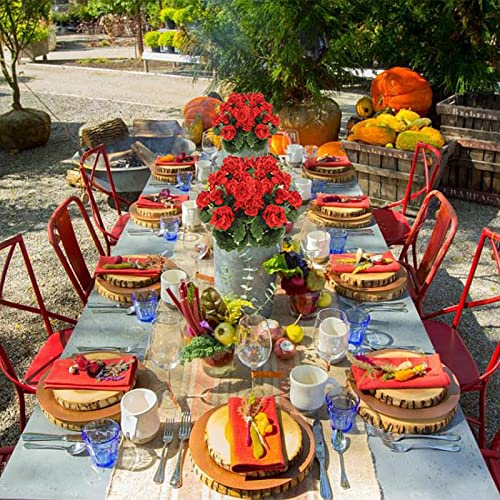 CISDUEO 2 Pcs Artificial Geranium Flowers for Outdoors Silk Flowers Outside UV Resistant Red Fake Geraniums Bush Faux Flowers for Planter Outdoor Decor Indoor Garden Patio Table Centerpiece - color: Red