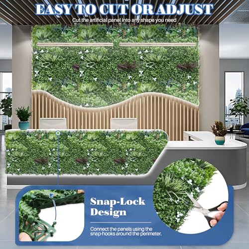 ECOOPTS 40"x40" Faux Ivy Privacy Fence Screen Artificial Boxwood Panels Topiary Hedge Plants for Indoor Outdoor Decoration, #4 Mixed Leave, 1 Pack - color: 40"x40" #4 Mixed Leave, size: 40"x40"