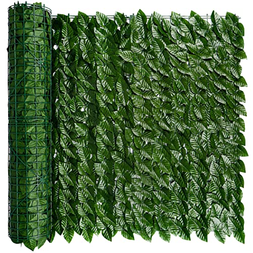 iCover Artificial Ivy Privacy Screen for Fence, 59x118in Strengthened Joint Prevent Leaves Falling Off, Faux Hedge Panels Greenery Vines, Decorative Fences for Outdoor, Garden - color: Green Vines, size: 59*118in