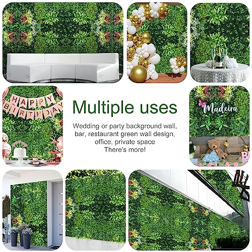 Boshen Artificial Grass Wall Panels, 5 Pack 40“x40” Boxwood Hedge UV Protected Greenery Privacy Grass Wall Decor Indoor Outdoor Wedding Garden Decor - size: 55Sq