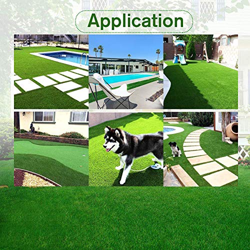 Petgrow Realistic Synthetic Artificial Grass Turf 0.8inch,Thick Faux Fake Grass Indoor Outdoor Landscape Lawn Pet Dog Turf Carpet for Garden Backyard Balcony - size: 7FTX10FT