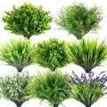 Ceenna 64 Bundles Artificial Plants Fake Bushes Grass Faux UV Resistant Bulk Plastic Shrubs Wheat Grass Flowers Greenery Outdoor for Vases Farmhouse Garden Decor Wedding Window Hanging Basket
