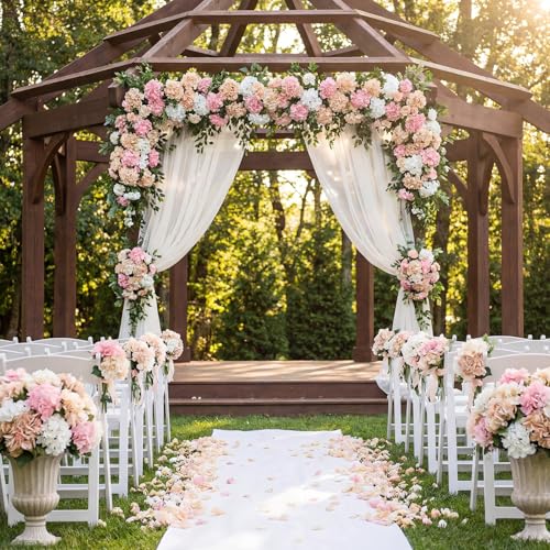 Suncalla 60 Pcs Artificial Hydrangea Flowers Bulk Silk Hydrangea Full Flowers Heads with Stems for Wedding, Home Table Centerpieces, Garden, Baby Shower, Party Decoration(Pink) - color: Pink