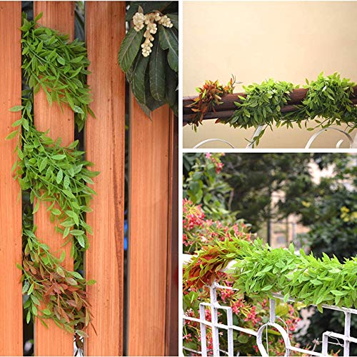 Artificial Hanging Vine, 10 Pcs Weeping Willow Plastic Plants Greenery Leaves Faux Ivy Garland Fake Plant UV Resistant Indoor Outdoor Garden Door Wall Baskets Wedding Party Table Decoration Green Red - color: Hanging Willow-red-10 Pcs