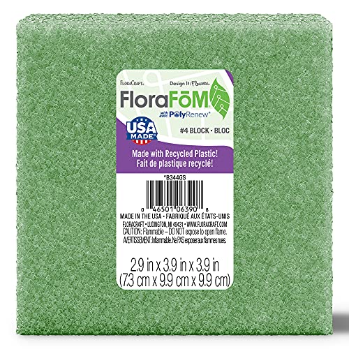 FloraCraft FloraFōM Block 2.9 Inch x 3.9 Inch x 3.9 Inch Green - size: 2.9" x 3.9" x 3.9"