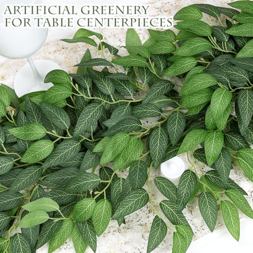 48 PCS Artificial Italian Ruscus Greenery - Fake Silk Green Leaf Stems for DIY Wedding Arrangements Garland Arch Bouquet Table Centerpieces Fireplace Hearth Decorations