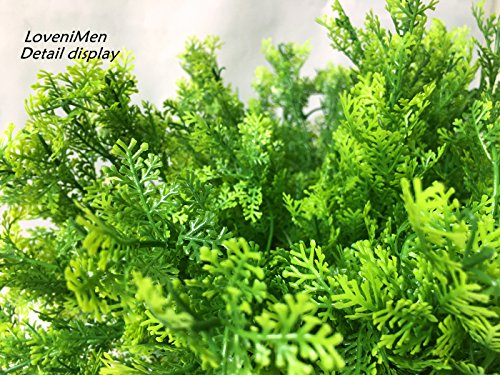 Artificial Shrubs, Plastic Plants Simulation Fake Bushes Wedding Outdoor Indoor Home Garden Verandah Kitchen Parterre Office Table Centerpieces Arrangements Decoration Green 4pcs - color: Crushed Grass / 4pcs