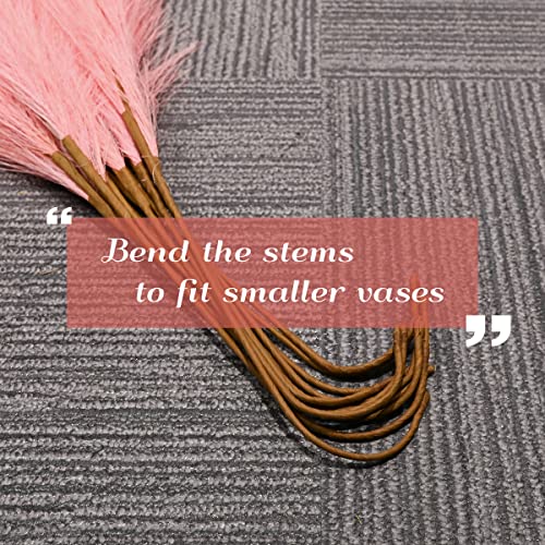 U-LIAN 12PCS Faux Pampas Grass 24 Inch, Small Artificial Pampas Grass Decor for Vase, Fake Fluffy Floral, Artificial Dried Flowers, Dry Plant Home Wedding Boho Decor(Pink) - color: Pink, size: 24"-12 PCS