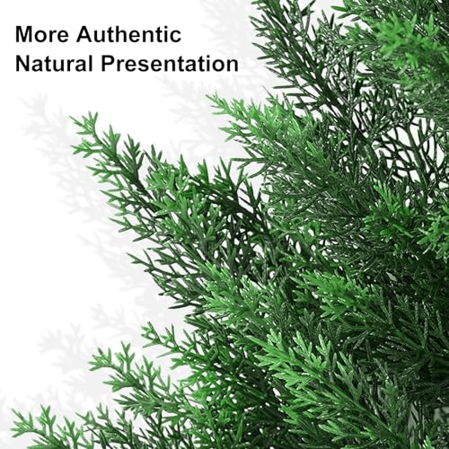 4FT Artificial Cedar Trees, Set of 2 - UV Resistant Realistic Faux Evergreen Cypress Trees, Adjustable Branches, All Weather for Front Porch, Outdoor Planters, Indoor Home Decor - size: 4ft