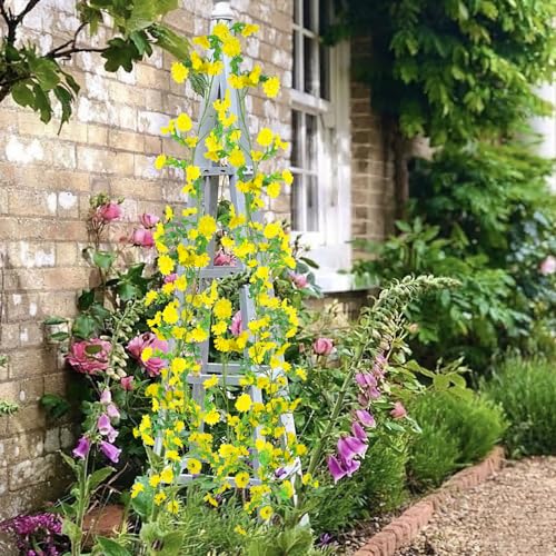 CISDUEO Artificial Daisy Flowers Vine Silk Wildflower Garland Spring Fake Flower Vine Hanging Ivy Yellow Daisy Flowers Green Leaves for Wall Party Wedding Arch Floral Decor Indoor Outdoor Ceremony - color: Yellow