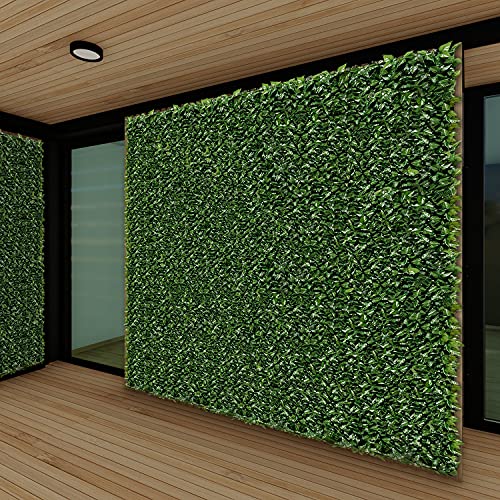 Patio Paradise 39"x156"-1Pc Faux Ivy Fence Privacy Screen Artificial Greenery Wall Backdrop,Fake Grass Wall Panels for Outside Apartment Balcony,Vine Leaf Decor for Outdoor Patio Chain Link - color: Faux IVY Leaves with Net Backing, size: 39" x 156"