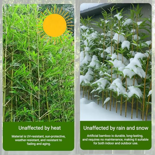 SEIFE Artificial Bamboo Stalks Tree - Faux Bamboo Plants Outdoor for Privacy Fence, Waterproof for Garden Yard & Large Greenery Wall Decor(20 bamboos,1m/3.3ft) - color: 20 Bamboos, size: 1m/3.3ft