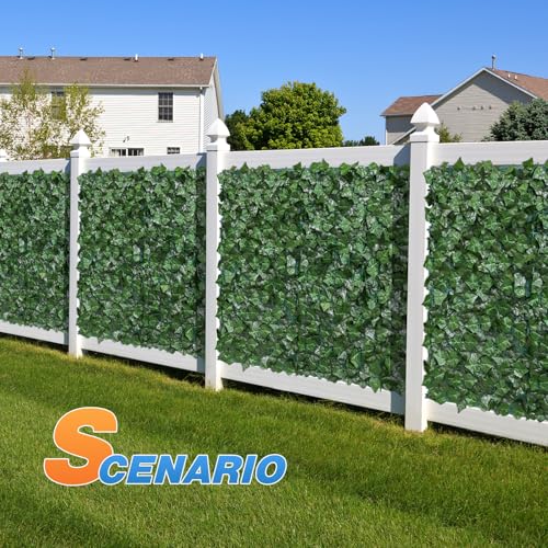 TANG 58"x156"-1piece Faux Ivy Privacy Fence Screen Roll, Artificial Leaf Fence Cover for Balcony Outdoor Decor, Fake Greenery Wall for Patio, UV Resistant, Light Green - color: Light Green, size: 58"x156"