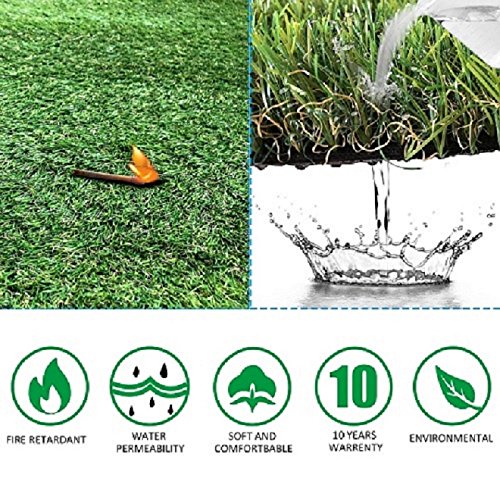 Petgrow Realistic Artificial Grass Rug - Indoor Outdoor Garden Lawn Landscape Synthetic Turf Mat - Thick Fake Grass Rug -13FT X 40FT(520 Square FT) - size: 13 ft x 40 ft (520 square ft)