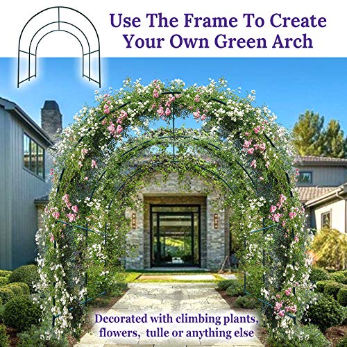 Multi-Size Large Garden Support Arch Frame Climbing Plant Arch Arbor for Flowers/Fruits/Vegetables (8.2ft x 7ft x 7.2ft) - size: 8.2 ft x 7 ft x 7.2 ft