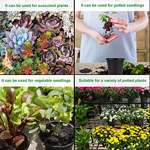 Augshy Nursery Pots, 110 Pcs Black Plastic Plant Pots 4 Inches Seed Starting Pots Containers with 110 Labels - size: 4 Inches