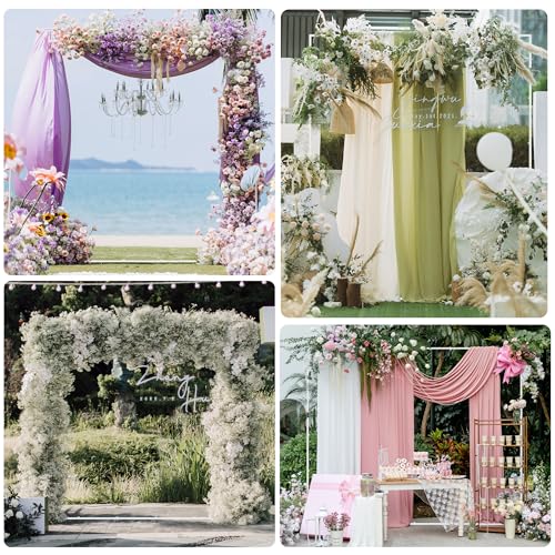 Wokceer Wedding Arch Backdrop Stand Square 7.2 x 6 FT Wedding Arches for Ceremony Metal Balloon Arch Frame for Wedding Birthday Party Garden Arbor Anniversary Event Decor - color: White, size: 7.2FT x 6FT