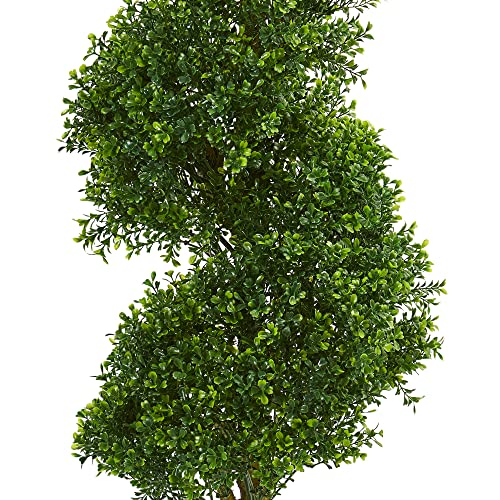 Nearly Natural 4ft. Spiral Boxwood Artificial Tree, UV Resistant (Indoor/Outdoor)