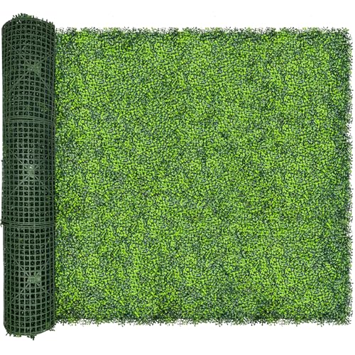 Artificial Ivy Privacy Fence Screen,128"x 72" (64 SQFT) UV-Anti Faux Boxwood Roll Grass Wall Panels for Patio Balcony Privacy, Garden, Backyard Greenery Wall Backdrop Decor - size: 72"x128" (64 SQFT)