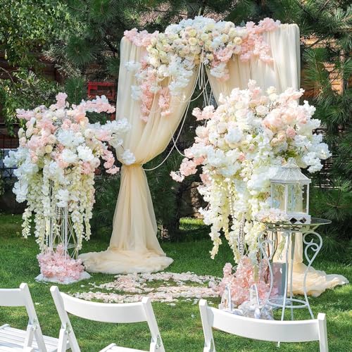 Sggvecsy Cherry Blossom Garland Artificial Cherry Flower Vines 2 Pack Hanging Silk Flowers Garland for Home Wedding Garden Party Arch Office Decor (Pink) - color: Pink, size: 2 Pack