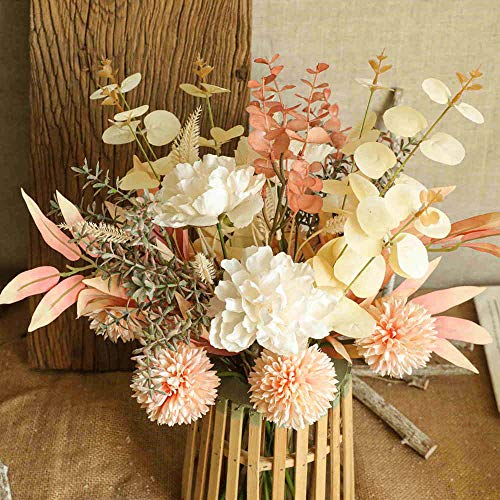 KIRIFLY Artificial Fake Flowers Plants Silk Flower Arrangements Wedding Bouquets Decorations Plastic Floral Table Centerpieces for Home Kitchen Garden Party Décor (Champagne) - color: Champagne