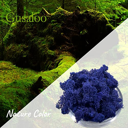 Moss Preserved Moss Natural Fresh Green Moss for Craft Arts Floral Project Wall Decor Table Decor Wedding Centerpieces Garden Artificial Terrariums Decoration - Dark Blue 3.5OZ - color: Darkblue, size: 3.5oz