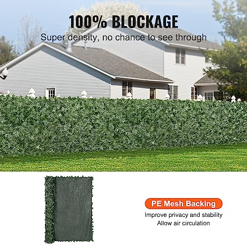 VEVOR Artificial Ivy Privacy Fence Screen, 96 x 72 in Faux Ivy Vine Leaf Hedges Fence, Greenery Privacy Fence with Mesh Cloth Backing, Green Wall Decoration for Outdoor Garden, Yard, Balcony - color: Ivy with Green Mesh Backing, size: 96 x 72 inch
