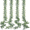 Sggvecsy Artificial Eucalyptus Garland 4 Pack Fake Eucalyptus Greenery Garland Faux Hanging Plants Artificial Vines, 5.6 Feet/Strand for Wedding Backdrop Arch Wall Table Party Outdoor Festival Decor - size: 4 Pack