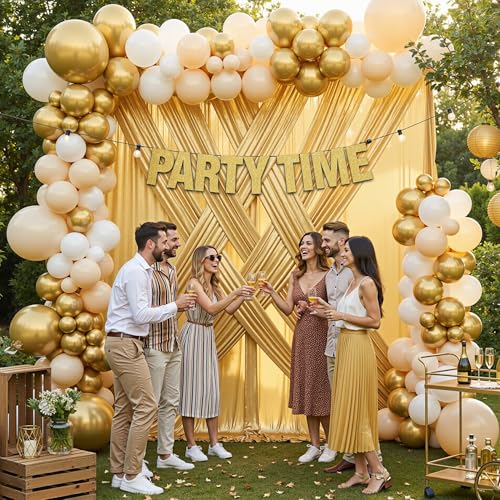 20x12ft Gold Sequin Backdrop Curtains, Wrinkle Free Shimmer Drapes Photography Background, 4 Panels 5x12FT Non-Shedding Glitter Sparkle Curtain for Wedding Birthday Christmas Studio Party Decoration - color: Gold, size: 5'W×12'H _4 Panels