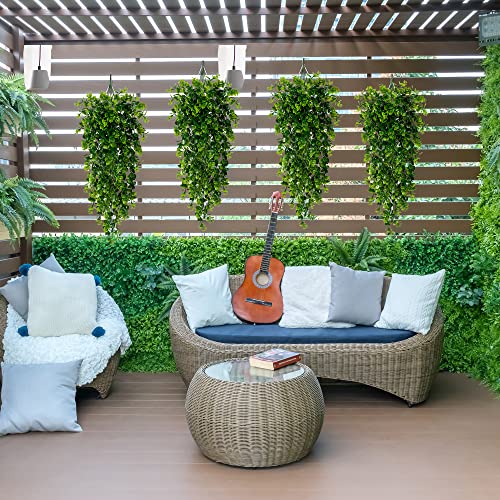 Sggvecsy 6 Pack Artificial Hanging Plants Fake Hanging Plant Faux Hanging Eucalyptus UV Resistant Plastic Plants for Indoor Outdoor Room Wall Wedding Patio Porch Decor - size: 6Pcs