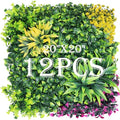 Boxwood Panels, 12PCS 20"x20" Grass Wall, Plant Wall, Grass Backdrop, Privacy Screen, Artificial Boxwood Panels, Sun Protected Green Decor for Outdoor, Garden, Backyard and Décor - size: 12 Pieces 20x20-A
