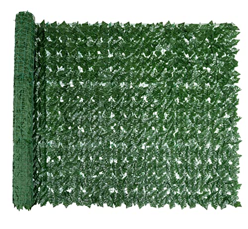 Bybeton Artificial Ivy Privacy Fence Screen - 60" X 120" UV-Anti Fake Leaves Vines - Patio Balcony Privacy, Garden, Backyard Greenery Wall Decor - color: Green - Ivy, size: 60 x 120 in