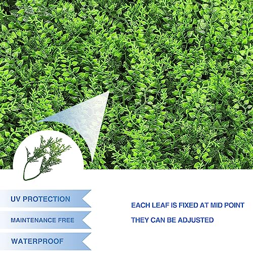 E&K 6Pcs 20" x 20" Artificial Grass Wall Panels, Faux Boxwood Greenery Backdrop Decor, UV Protected Privacy Hedge Screen for Indoor Outdoor (Fern with Back) - color: Fern with Back