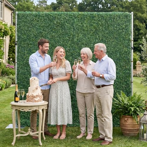 rosemorning 8x8FT Green Artificial Flower Wall Backdrop,Flower Wall Panel for Wedding Party Birthday Baby Shower Photo Booth Decor Easy to Install Reusable - color: Odmilan-green, size: 8Ft*8Ft