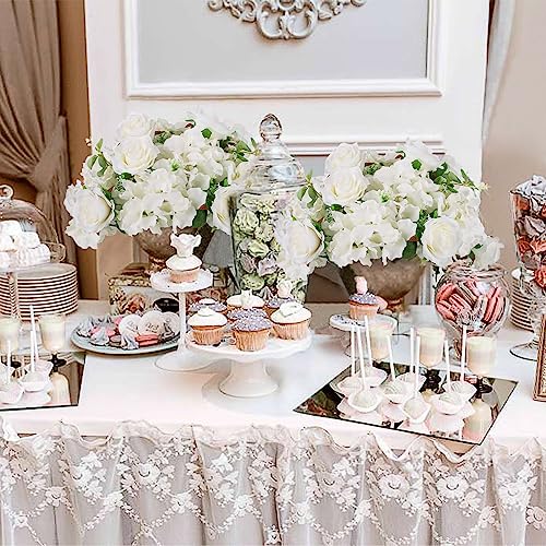 BLOSMON Artificial Flower Balls Wedding Centerpieces 10 Pcs 14.2" Large White Fake Flowers Rose Hydrangea Ball Arrangement Center Pieces for Table Silk Floral Bouquet for Wedding Party Home Decor - color: White, size: Diam 14.2" - 10 Pcs