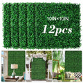 AOKIIE 10"x10" Artificial Grass Wall 12Pcs UV-Anti Boxwood for Outdoor | Grass Wall Panels UV-Anti & Weatherproof Boxwood Hedge, Privacy Greenery Screen for Outdoor Patio, Garden Fence Backdrop - size: 10X10 12PCS