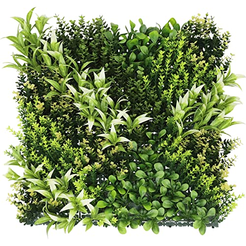 ECOOPTS 20"x20" Faux Ivy Privacy Fence Screen Artificial Boxwood Panels Topiary Hedge Plants for Indoor Outdoor Decoration, 13 Mixed Leaves, 6 Packs - color: #13 Mixed Leaves, size: 20"x20"