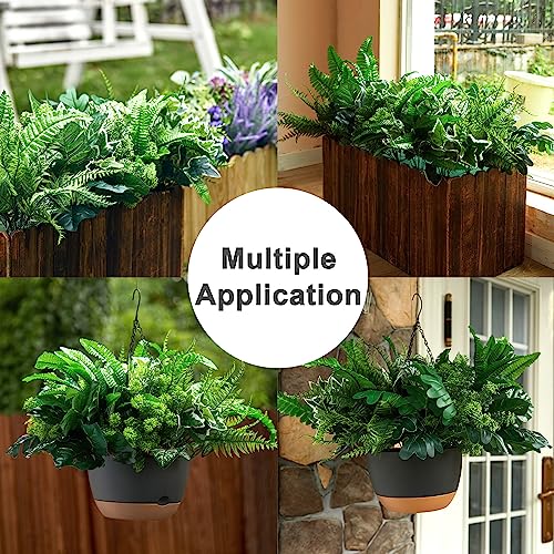 PARTY JOY 14 Bunches Fake Plants Outdoor, Fake Bushes UV Resistant Artificial Flowers Greenery Shrubs Faux Greenery for Outdoor Garden Patio Front Porch Yard Decor - color: Greenery