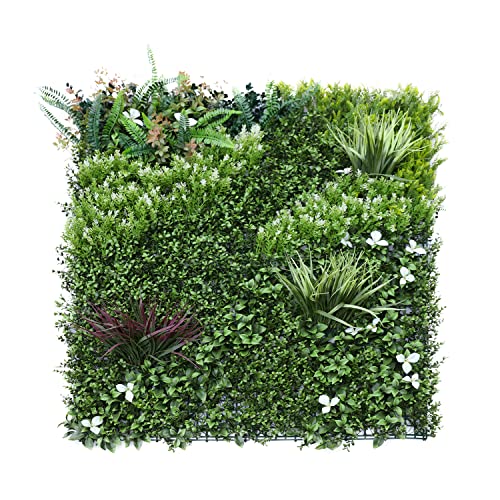 Windscreen4less 1 PC 40"x40" Artificial Boxwood Panels Faux Plant Grass Green Wall Panel Decoration for Outdoor Indoor Garden Backyard (Style 4) - color: 3d Panel Style 4, size: 40"x40"