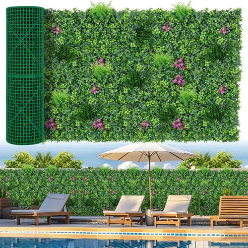 Grooy Boxwood Roll Panels, Grass Wall 40"x120"(33.33 SQFT), Grass Backdrop, Privacy Screen, Sun Protected Green Wall Decor for Outdoor, Indoor, Garden, Backyard and Décor - color: Fern, size: 40''x120''