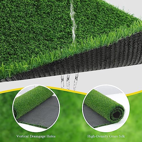 Bsmathom Artificial Grass Rug Indoor Outdoor Rug, 3x5Ft Dog Grass Mat with Drainage Holes, Synthetic Artificial Grass Turf Fake Grass Rug for Balcony Garden Lawn Landscape, 3x5Ft - size: 3 x 5 Feet