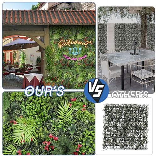 ECOOPTS 40"x40" Faux Ivy Privacy Fence Screen Artificial Boxwood Panels Topiary Hedge Plants for Indoor Outdoor Decoration, Style 12 Mixed Leave, 1 Pack - color: 40"x40" #12 Mixed Leave, size: 40"x40"